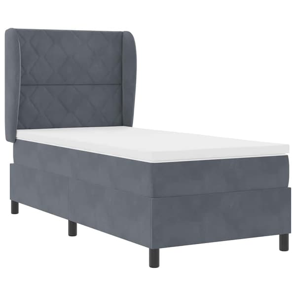 vidaXL Box spring seng med madras Mørkegrå 200 x 90 cm Polyester