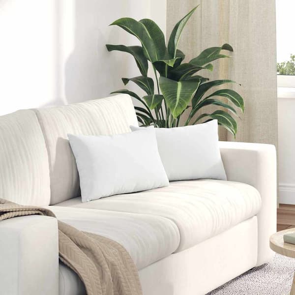 vidaXL Sofapuder 2 pcs Hvid 50 x 30 cm Stof