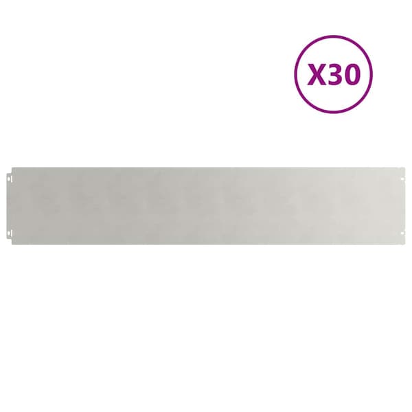 vidaXL Plænekant 30 stk. 20 x 103 cm Rustfrit stål Sølv