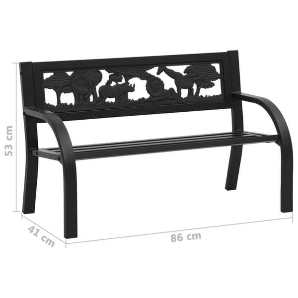vidaXL Lasten puutarhapenkki 86 cm teräs