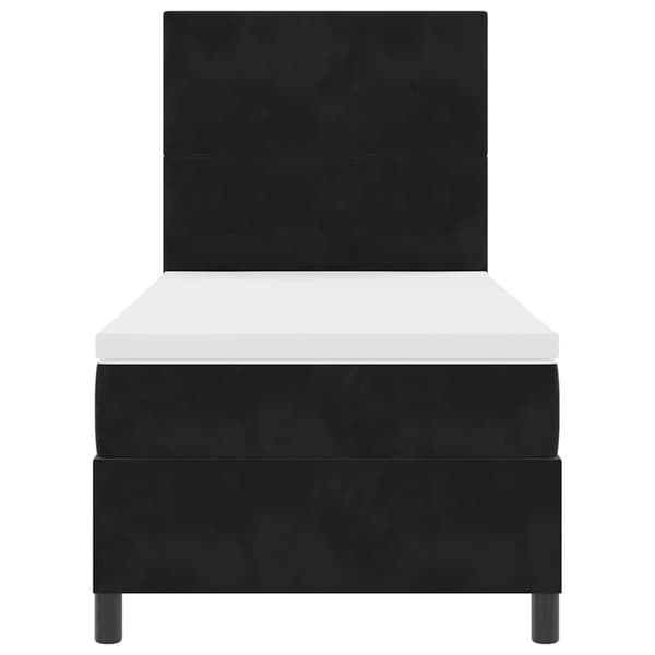 vidaXL Box spring seng med madras Sort 80 x 200 cm Fløjl