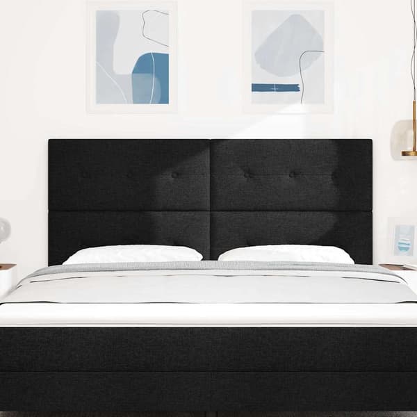 vidaXL LED-sengegavl Sort 90 cm Stof