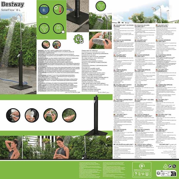 Bestway Solar Flow udendørs bruser 8 l sort