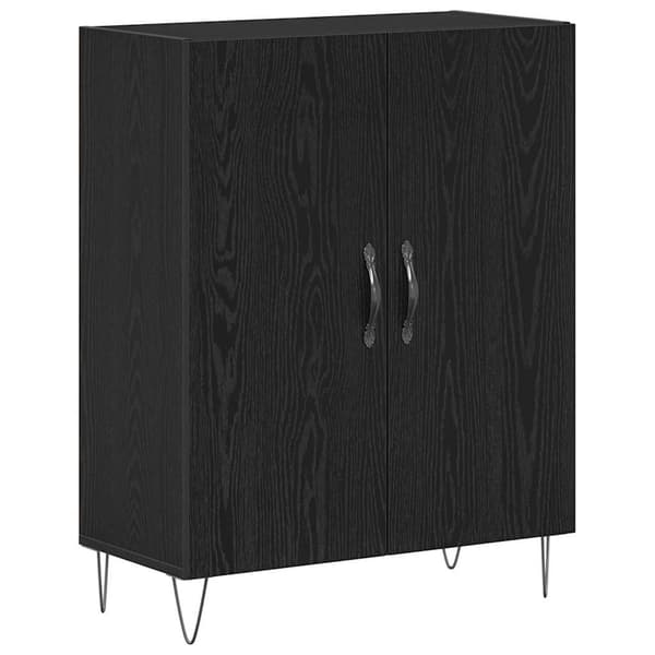 vidaXL Highboard 2 pcs Sort eg Konstrueret træ