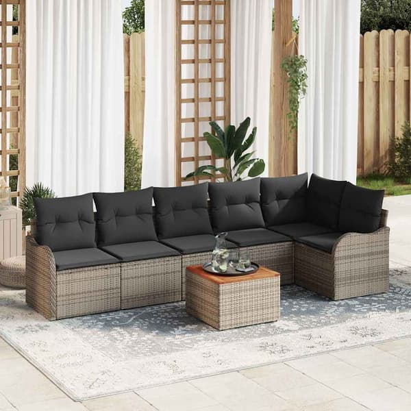 vidaXL Havesofa Sæt 7 pcs Grå