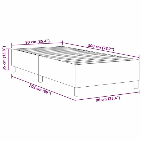vidaXL Platform sengestel Creme 90 x 200 cm Velourstof