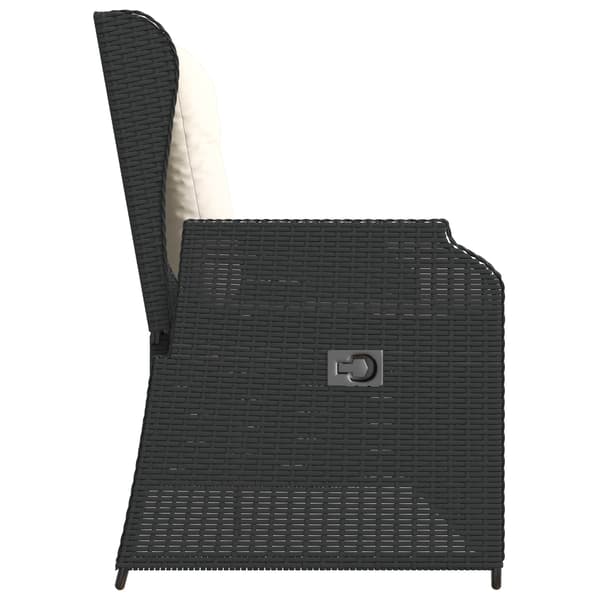 vidaXL Havebænk Sort polyrattan