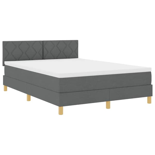 vidaXL Box spring seng med madras Mørkegrå 160 x 200 cm Stof