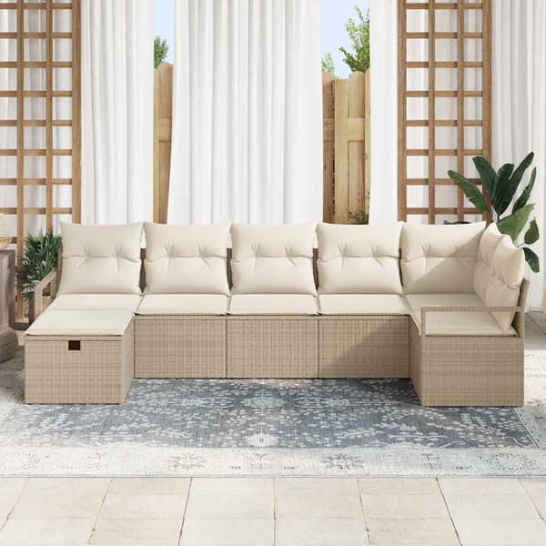 vidaXL Sofa Sæt med pude 5 pcs polyrattan