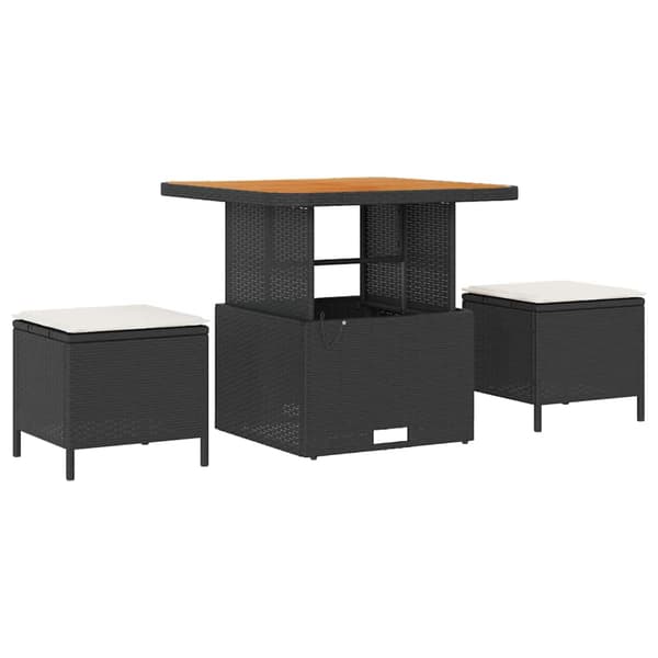 vidaXL Havesofa Sæt 8 pcs Sort polyrattan