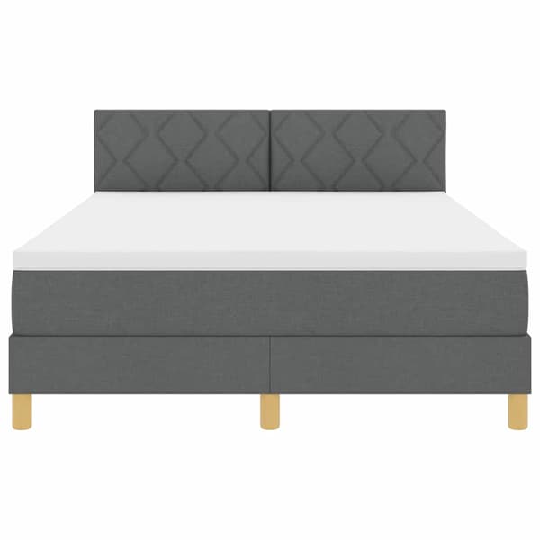 vidaXL Box spring seng med madras Mørkegrå 140 x 190 cm Stof
