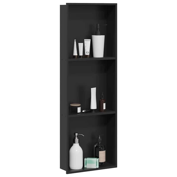 vidaXL Bruse Niche Sort 92 x 32 x 10 cm Rustfrit stål