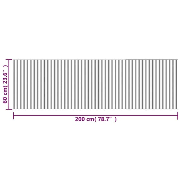 vidaXL Matto suorakaide harmaa 60x200 cm bambu