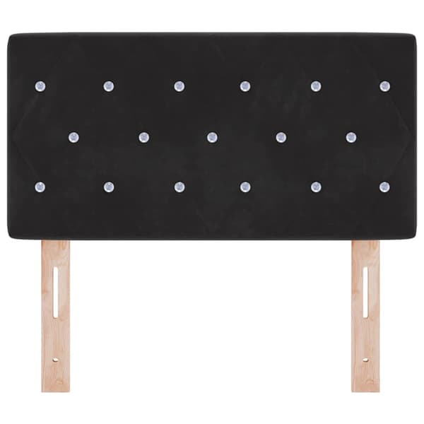 vidaXL LED sengegavl med LED -strimmellys Sort 80 cm Polyester