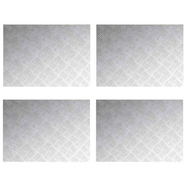 vidaXL Trappe Tread Rektangulær 4 pcs Sølv 70 x 50 cm Aluminium