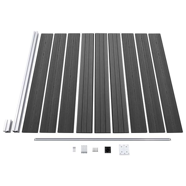 vidaXL hegnspanelsæt 1737x186 cm WPC sort