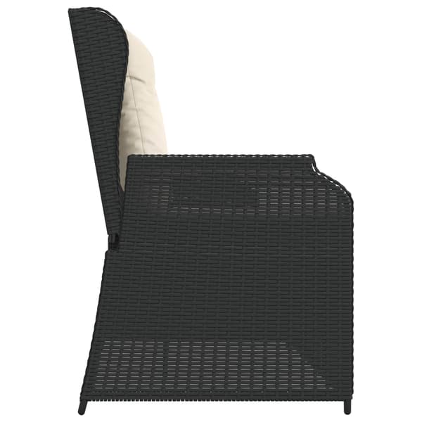 vidaXL Havebænk Sort polyrattan