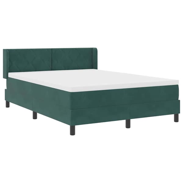 vidaXL Box spring seng med madras Mørkegrøn 190 x 140 cm Polyester