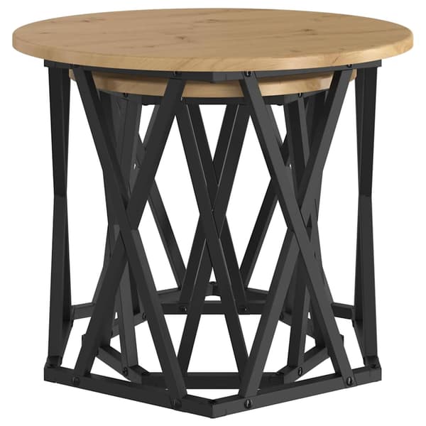 vidaXL Sidebord 2 pcs Artisan Egetræ Ingeniørtræ og stål