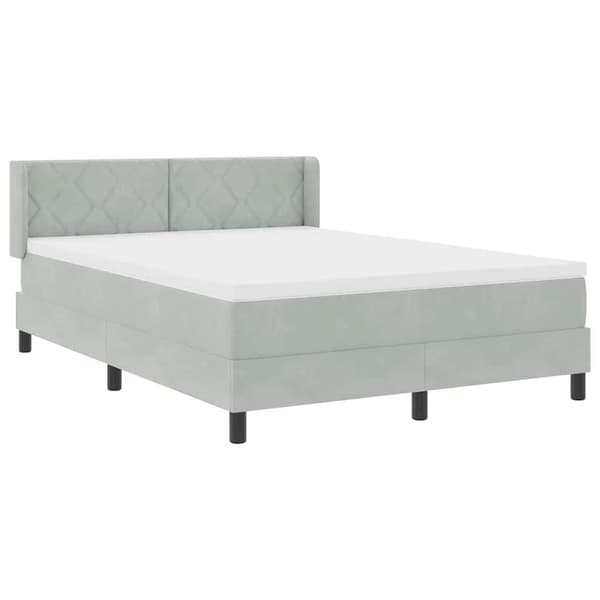 vidaXL Box spring seng med madras Lysegrå 200 x 140 cm Polyester