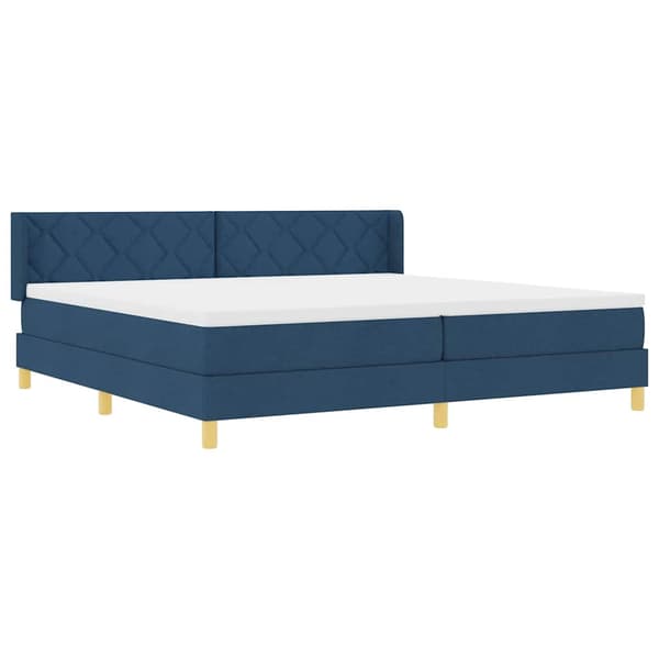 vidaXL Box spring seng med madras Blå 200 x 200 cm Polyester