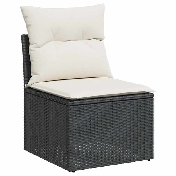 vidaXL sofasæt til haven 5 dele med hynder polyrattan akacietræ sort