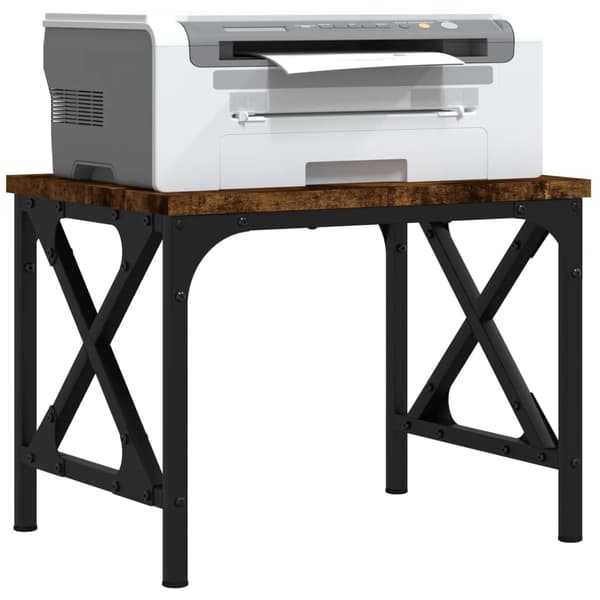 vidaXL printerstativ 40x30x31 cm konstrueret træ røget egetræ