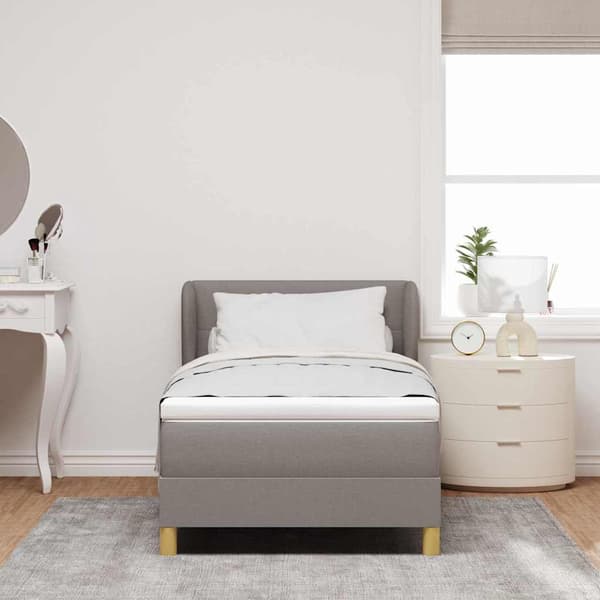 vidaXL Box spring seng med madras Gråbrun 100 x 200 cm Stof