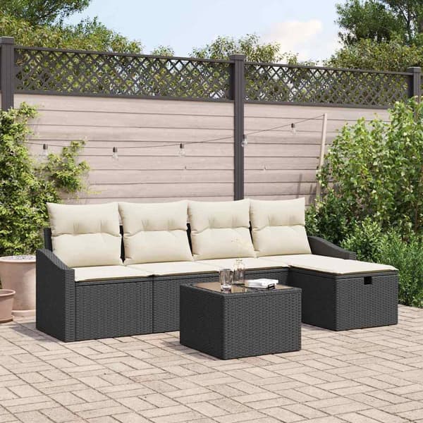 vidaXL Sofa Sæt med pude 5 pcs polyrattan