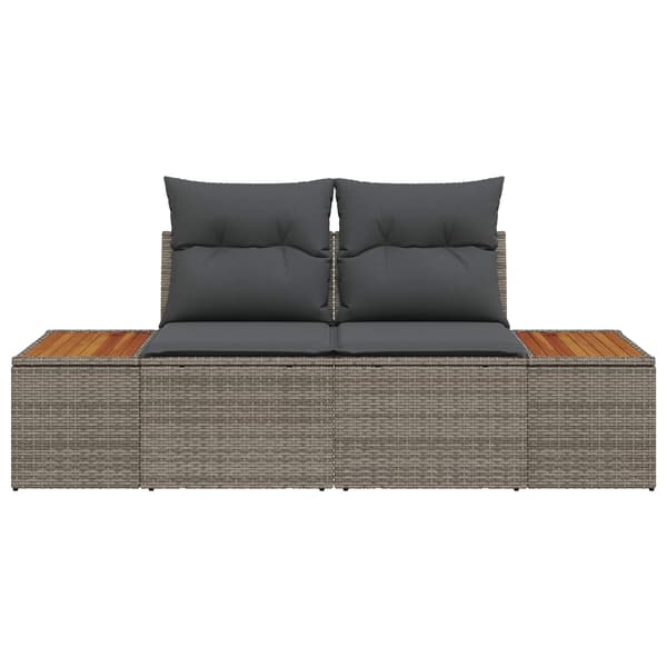 vidaXL Havemøbelsofa Grå 184 x 62 x 85cm polyrattan
