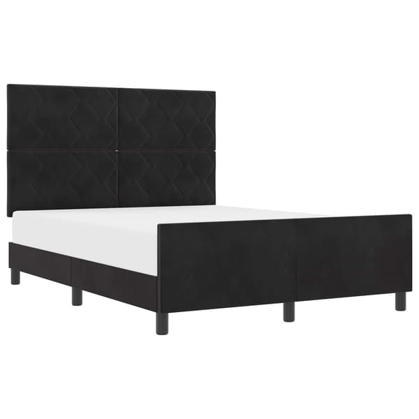 vidaXL Box spring seng med hovedgærde Sort 140 x 200 cm Fløjl