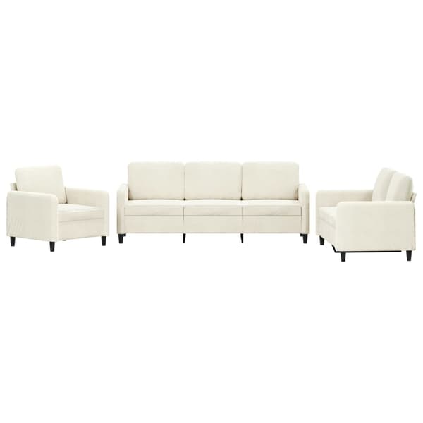 vidaXL sofasæt 3 dele velour cremefarvet