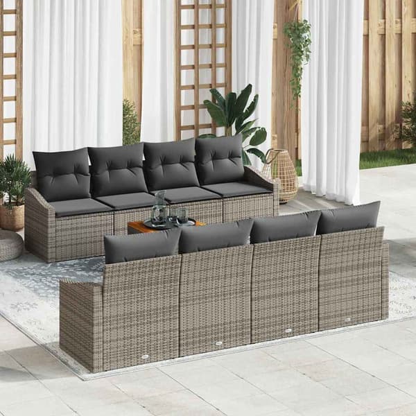 vidaXL Havesofa Sæt 7 pcs Grå