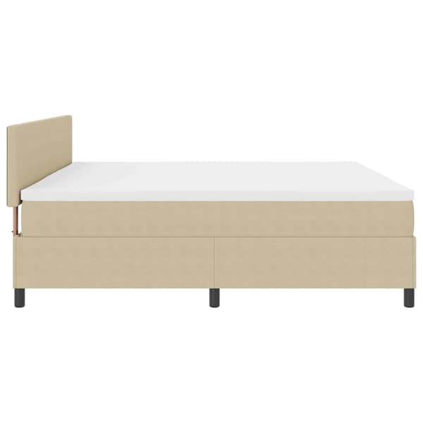 vidaXL LED Box Spring Bed Lys Grå og Hvid 200 x 200 cm Velourstof