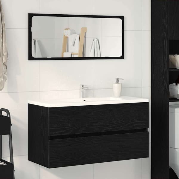 vidaXL underskab 90x38,5x45 cm konstrueret træ sort egetræ