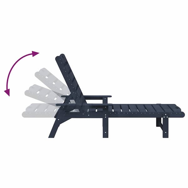vidaXL Solstol 3 pcs Marineblå Polyethylen