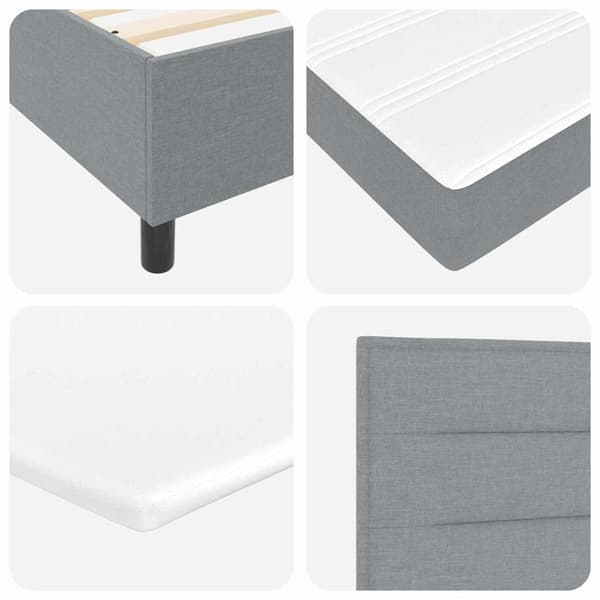 vidaXL Box spring seng med madras Lysegrå 200 x 200 cm Stof