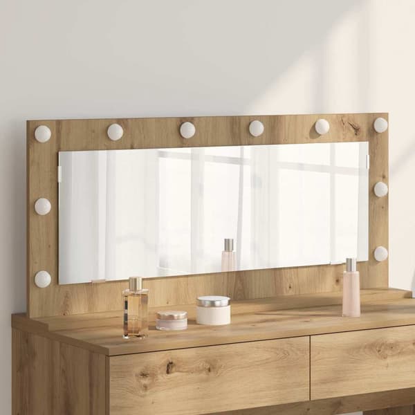 vidaXL Vaskeskab Spejl Rektangulær Artisan Egetræ 100 x 45 x 18 cm