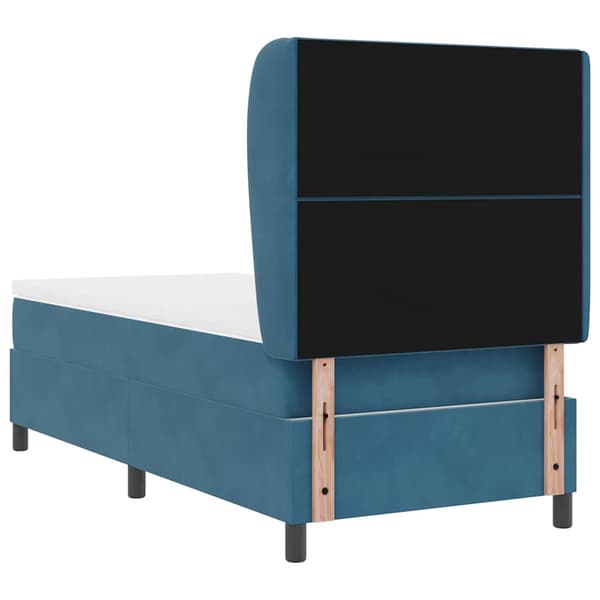 vidaXL Box spring seng med madras Mørk blå 200 x 100 cm Polyester