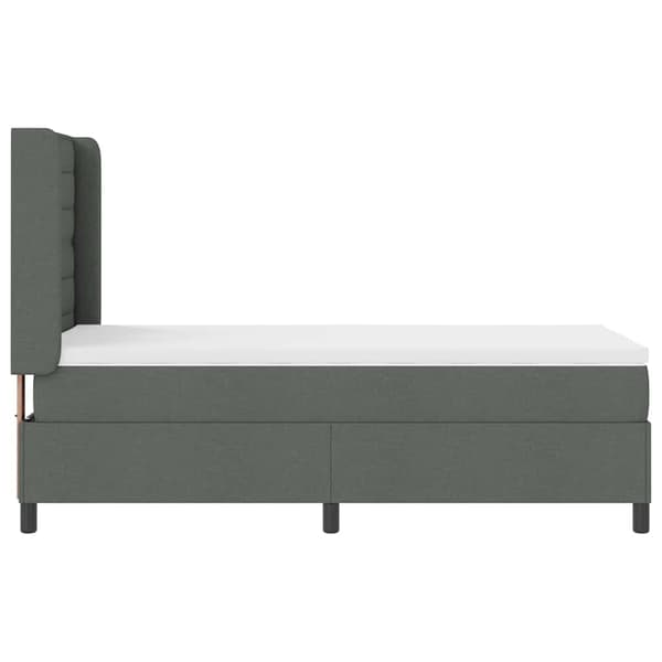 vidaXL LED Box Spring Bed med madras Mørkegrå 100 x 200 cm Stof