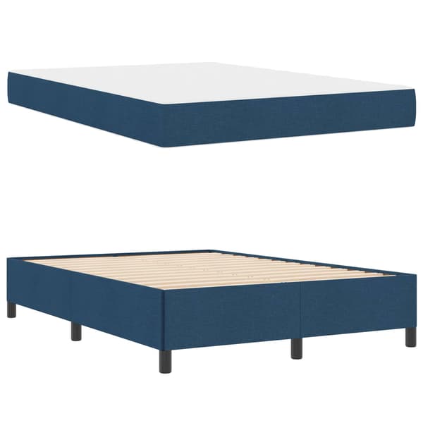 vidaXL Box spring seng Blå 160 x 200 cm Stof