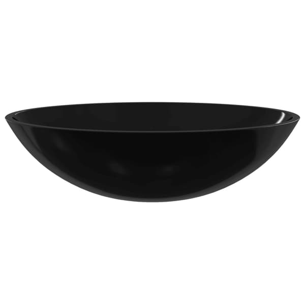 vidaXL håndvask 50x37x14 cm glas sort