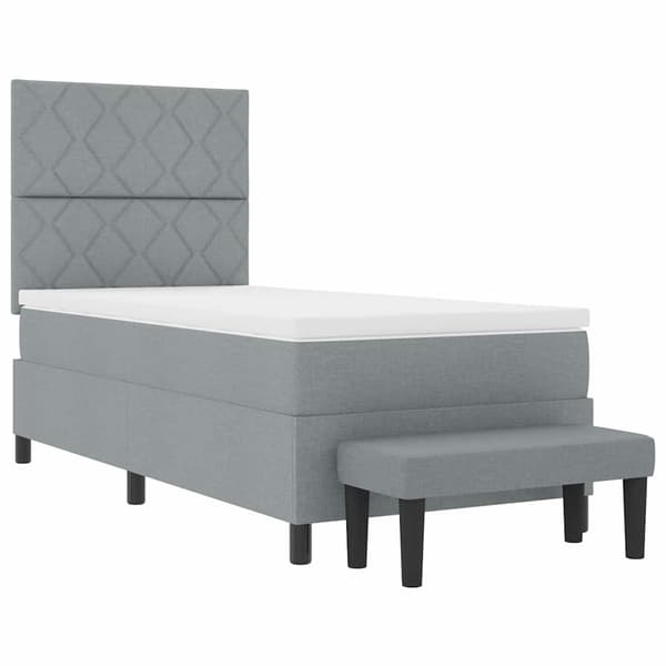 vidaXL Box spring seng med madras Lysegrå 100 x 200 cm Stof