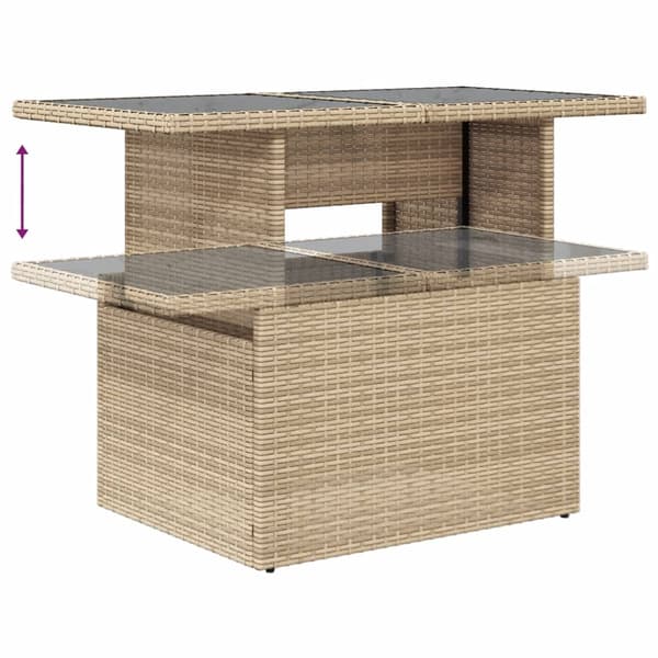 vidaXL sofasæt til haven 9 dele med hynder polyrattan beige