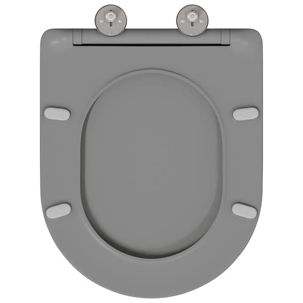 vidaXL WC-istuin Harmaa 47 x 36 x 3,4 cm Duroplast