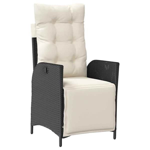 vidaXL Have Spisebordssæt 7 pcs Sort Poly rattan