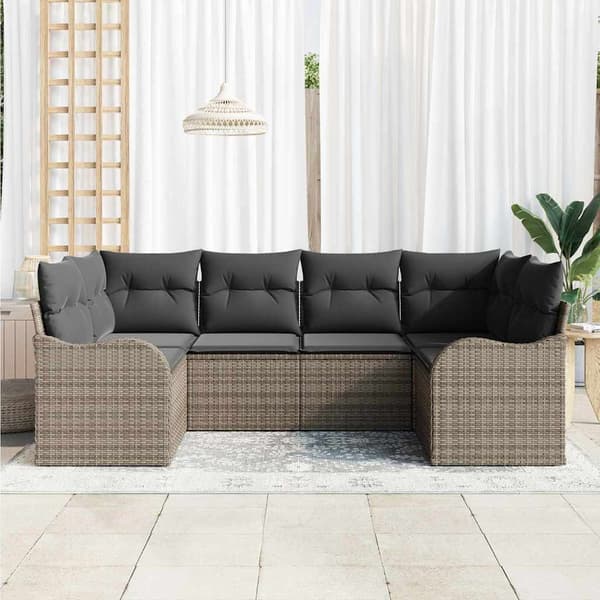 vidaXL Havesofasæt Grå polyrattan