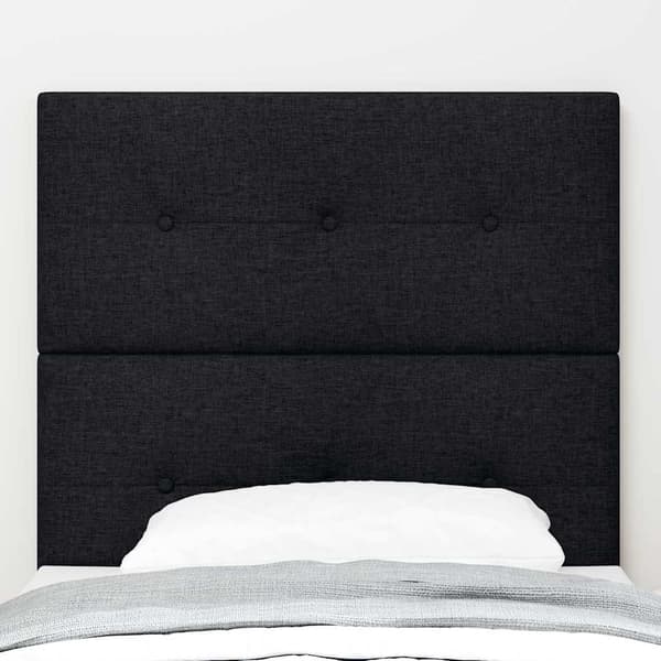 vidaXL LED-sengegavl Sort 90 cm Stof