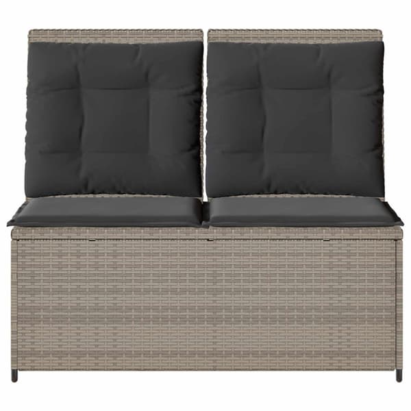 vidaXL Havebænk Lysegrå polyrattan