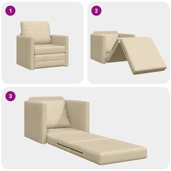 vidaXL Sovesofa 60cm Creme Stof